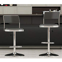 Sgabello da bar, poltrona girevole a 360 °, sgabello da lavoro regolabile in altezza da 40 cm a 53 cm, similpelle, con schienale, base in metallo/F / 40cm / 53cm