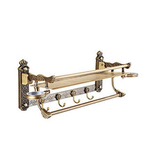 GYCS Mensole da Bagno in Rame Antico con portasciugamani/portaspazzolino/Ganci, Ottone, Spazzolato, 50,5 * 20,5 cm assemblaggio richiesto