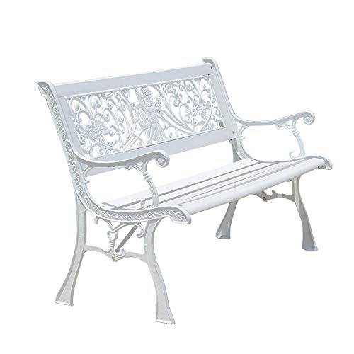 Terrazza Panchina da Giardino Panchina da Esterno,Panchina Con Struttura In Ghisa E Seduta In Legno Massello Anticorrosivo，Seduta da Balcone Con Schienale E Braccioli Panca Per Il Tempo Libero