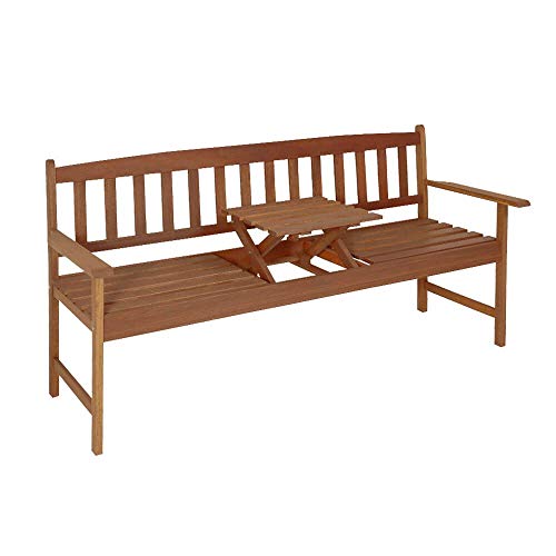 Gartentraum Panchina in Legno a 3 posti o a 2 posti con ripiano - Panchina Jeano