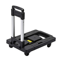 YOPOTIKA Carrello pieghevole in alluminio con ruote da 2 pollici, colore: nero