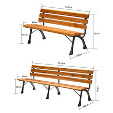 Panchina In Legno Massello Con Schienale, Struttura In Metallo Panchina Anticorrosione Per Parco Balcone, Retro Panca Da Giardino Cortile Per Il Tempo Libero, Facile Da Montare Sedia Parco