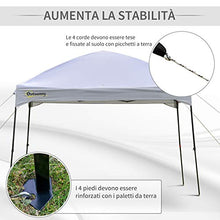 Outsunny Gazebo Pieghevole 3x3m da Giardino o da Esterno con Borsa da Viaggio in Acciaio e Tessuto Oxford Bianco