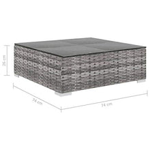 vidaXL Set Divani da Giardino 9 pz con Cuscini Foderati Lavabili Modulare Leggero Elegante Arredi da Esterno in Polyrattan Grigio Telaio in Acciaio