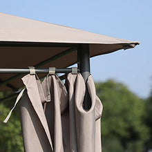 Outsunny Gazebo da Giardino 6 Pareti Rimovibili 12 Paletti Struttura in Metallo Telo in Poliestere 400 x 300 x 264 cm Beige