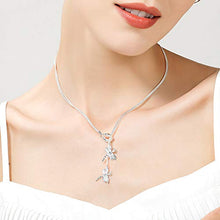 Baoxiaohed Collana in Argento Sterling, 925 Sterling Argento Due Libellule Motivo Collana A Tinta Unita, Utilizzata Come Regalo per La Festa della Mamma, Feste, Compleanni E Anniversari