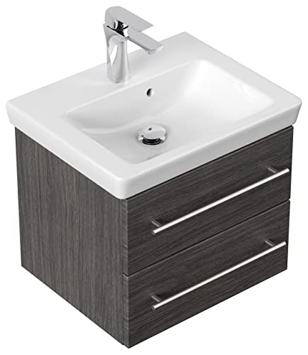 Mobile bagno con lavabo Villeroy & Boch Subway 2.0 50cm antracite venato