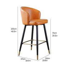 YS Sedia Sedia da Bar in Metallo, Sedile da Ristorante Seggiolone in Ferro Leggero Stile Europeo Adatto per Reception Camera da Letto Familiare Coffee Shop,un ~ Arancione