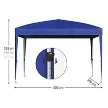 Tenda Gazebo 3 x 3 m, Anti-UV, Tenda Pop-up Impermeabile con tettoia con Borsa per Il Trasporto, Portatile per Eventi Commerciali di Feste all'aperto in Giardino