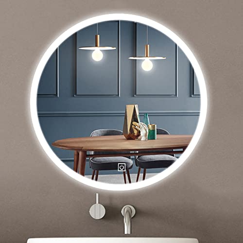 Bathroom mirror JWZQ Specchio Antideflagrante a LED, Specchio da Bagno, Adatto per WC/Camera da Letto/Soggiorno, Specchio Cosmetico con Illuminazione