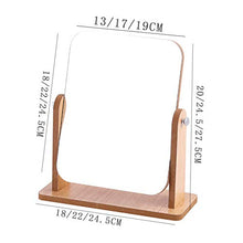 Specchio da toeletta in legno Specchio da scrivania rettangolare Specchio da tavolo portatile Specchio per il trucco Specchio da bagno da viaggio per studenti Ragazze da donna Bagno da barba Make Up S