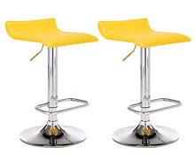 CLP Set 2 Sgabelli Bar Dyn In Similpelle I Coppia Sedie Da Cucina Bancone Con Poggiapiedi, Colore:giallo