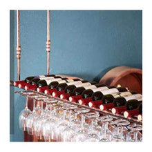 Titolare Industriale Stile Cucina Vino Vetro, scaffalatura Bar a Doppio Strato, Verga Europeo Ferro Appeso Stile battuto capovolta Creativo (Color : Brown, Size : 80 * 30cm)