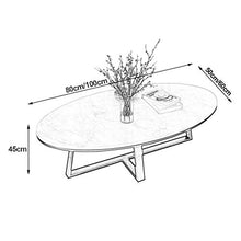 Tavolini da caffè per Soggiorno in Marmo Bianco l Tavolino da Salotto Moderno l Tavolini Bassi Ovali Occasionale per Salotto di Casa Mobili Piccoli Spazi