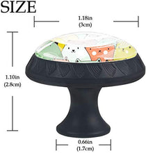 Modello di gatti verde blu grasso arte Pomelli per Porta Set di 4 Pomelli per Mobili Manopole per Cassetti Cucina Armadio Vetro