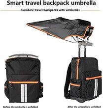 zvcv Ombrello da Esterno Ombrello da Zaino Intelligente, Protezione Solare Zaino di Grande capacità Luce da Esterno da Viaggio Una Borsa per Ombrellone