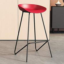 LHJDM Sgabelli da Bar,Sgabello da Bar Senza Schienale,Nero, Bianco, Rosso, Blu,sgabelli da Bar da Cucina,Piedini Neri -Seduta in Plastica,Sedie da Bar,per Ristoranti, caffè