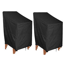 Copertura per sedie da giardino, 2 pezzi, 210D, tessuto Oxford, impermeabile, antivento, resistente ai raggi UV, per sedie da esterni, colore: nero