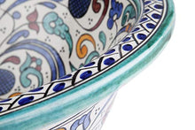 Hafi – Lavabo marocchino – Cerames | Lavandino da appoggio 41 x 16 cm | Lavandino da incasso marocchino per bagno, toilette, ospiti, WC