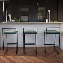 LWW Sgabelli, Sedie Casa elegante decoro in metallo Pedane Schienale Sgabelli per cucina bar caffetteria, Altezza seduta 66cm, Carico massimo 200Kg Design moderno,verde,76 cm