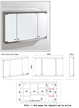 HSRG Mobile Bagno a Parete per Bagno con Specchio e mensola Bagno con Triplo Specchio in Acciaio Inossidabile (Size: 800x550x130mm)