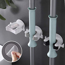 ZXCASDF Stile Nordico Perforato Volante Supporto per Mop Bagno Antiscivolo Impermeabile Mop Bagno Gancio Appiccicoso Gancio Scopa Carta Clip Gancio Supporto per Mop,Grigio