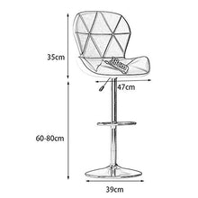 Sgabello da bar, poltrona girevole a 360 °, sgabello alto 60cm-80cm, con schienale, poggiapiedi in metallo e telaio/A / 60cm / 80cm
