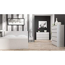 BIM Furniture Cassettiera Marbella 70 cm M4 con 4 cassetti, credenza, mobile multiuso (bianco)