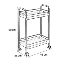 YIN YIN Carrello per ripiani Carrello for mensole, scaffale for studio in ferro battuto a doppio strato bellissimo mobile conveniente for bagno ristorante cucina bellezza unghie scaffale for cosmetici