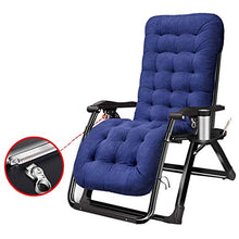 SHUAIIJUAN Sedia per il tempo libero domestico Lettini con Blue Cuscino Patio Sdraio da spiaggia, sedie pieghevoli regolabili sdraiata con Porta bicchiere for campeggio esterno Beach Deck Max.330lb