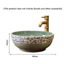 Yxx max -Lavabo Porcellana Bagno Contro Parte Superiore del Bacino Coakroom Bagno lavello del Vaso affonda Rotonda affondare Art Bacino (Senza Rubinetto) -40x15cm Lavandino del lavabo