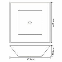 Roderick 142344 Lavabo quadrato in ceramica bianca 41,5 x 41,5 x 12 cm lavandino Dimensioni: 41,5 x 41,5 x 12 cm (L x P x A)