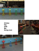HLWJXS Sedia Sgabello da Bar Sgabello Industriale per Bar Bistro Patio Caf Sedia da Giardino con Sgabelli da Bar, Uso Interno Ed Esterno con Gambe in Metallo,Blu,Altezza Seduta: 65 cm
