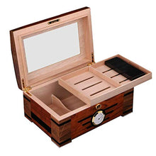 SCDZS Vetro Igrometro e umidificatore Rettangolare - Desktop Cigar Humidor Superiore di Vetro Cigar Box di stoccaggio