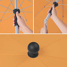 MVPower Ombrellone da Spiaggia, Ø 200 cm Ombrellone Rotondo UV UPF 50+, Ombrellone Inclinabile, Per Il Giardino Esterno Della Spiaggia Balcone, 200 g /m², Arancia