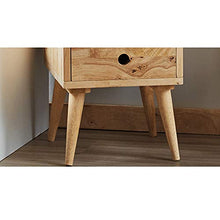 Comodino HAIZHEN Tavolino Moderno, 2 cassetti in Legno massello 100%, Colore Legno, 32 × 40 × 48 cm