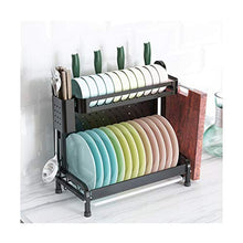 LYM &ripiano di stoccaggio Mensole da Cucina in Acciaio Inossidabile, Scolapiatti a Pavimento Scaffale for stoccaggio Domestico Scaffale -2 Strati Scaffale di Finitura