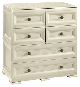Tontarelli S.p.A. CASSETTIERA 4 CASS. Piccoli, 2 Grandi Mobile Contenitore, Angora, 79x47x85.5 cm