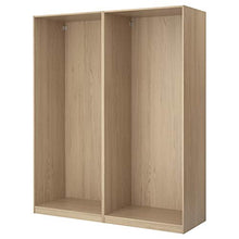 PAX armadio con ante scorrevoli 150x66x94 cm effetto rovere tinto bianca/vetro specchio Auli