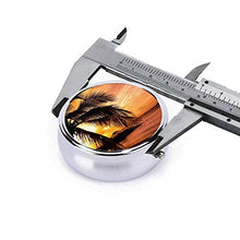 Scatola rotonda per medicina portatile, mini pillole in metallo, dispenser per pillole, borsa da tasca, regalo da viaggio, spiaggia e tramonto