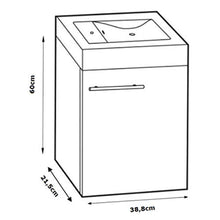 VBChome Vano lavabo, sotto-lavabo, mobili da bagno in bianco, superficie lucida, piccolo bagno per ospiti, composto da lavabo e lavabo, bagno di piccole dimensioni.