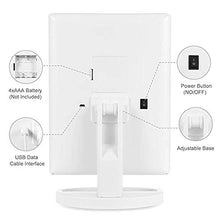 Specchio per il trucco, Specchio per ingrandimenti trittico con 22 LED, Specchio Illuminato 3X 2X con Touch Screen, Doppio Alimentatore, ruotabile di 180 Gradi (Colore : Nero)