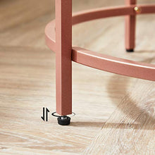 VASAGLE Tavolino da caffè, Tavolino Rotondo con Piano in Veltro Temperato e Struttura in Metallo Colore Oro Rosa, per Soggiorno, Balcone, Decorativo, Comodino, Oro Rosa LGT020A02