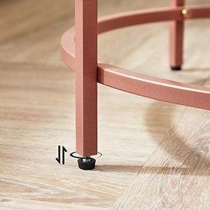 VASAGLE Tavolino da caffè, Tavolino Rotondo con Piano in Veltro Temperato e Struttura in Metallo Colore Oro Rosa, per Soggiorno, Balcone, Decorativo, Comodino, Oro Rosa LGT020A02