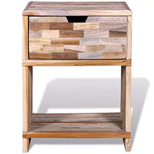 Xingshuoonline Comodino con cassetto in Legno di Teak Riciclato comodini con Un cassetto E Un Ripiano