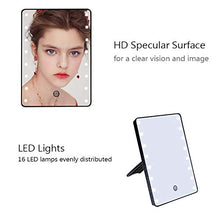 MMWYC Specchio for Il Trucco con 16 luci a LED Touch Screen Specchi Regolabili for Il Bagno da Tavolo da Bagno Doccia da Viaggio (28x20,5 cm)