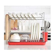 LYM &ripiano di stoccaggio Scaffale for Piatti, scaffale da Cucina Scaffale di stoccaggio a Doppio Strato in Acciaio Inossidabile Scaffale di Finitura