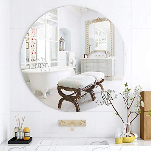 XQAQX Specchio da Trucco Specchio Ingranditore Nordic Parete Bathroom Specchio, Specchio Rotondo, Specchio da Toilette, Bagno Decorazione - Bianco