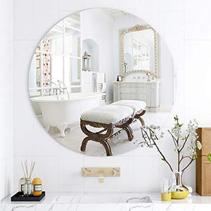 XQAQX Specchio da Trucco Specchio Ingranditore Nordic Parete Bathroom Specchio, Specchio Rotondo, Specchio da Toilette, Bagno Decorazione - Bianco