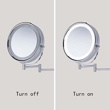 WM 8,5 pollici led illuminato specchio da bagno pieghevole bellezza montato telescopico specchio da bagno Magnifier, ingrandimento 5x parete specchio da barba, specchio da barba 10,27